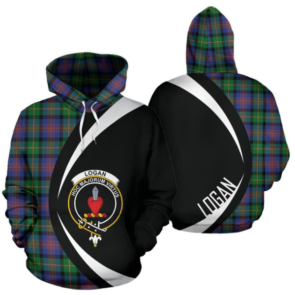 Logan Ancient Clan Hoodie, Scottish Tartan Logan Ancient Clans Hoodie Circle Style - Image 3