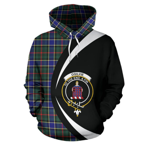 Ogilvie Hunting Modern Clan Hoodie, Scottish Tartan Ogilvie Hunting Modern Clans Hoodie Circle Style