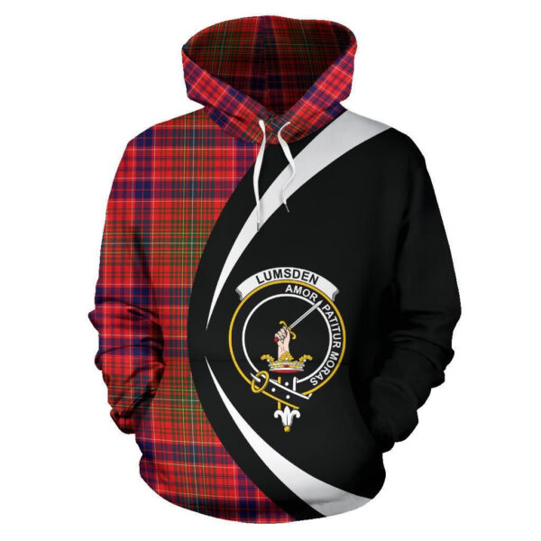 Lumsden Modern Clan Hoodie, Scottish Tartan Lumsden Modern Clans Hoodie Circle Style