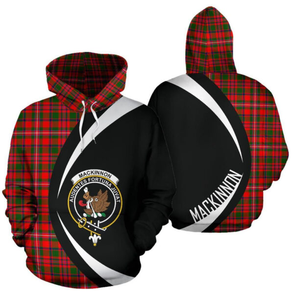 MacKinnon Modern Clan Hoodie, Scottish Tartan MacKinnon Modern Clans Hoodie Circle Style - Image 3