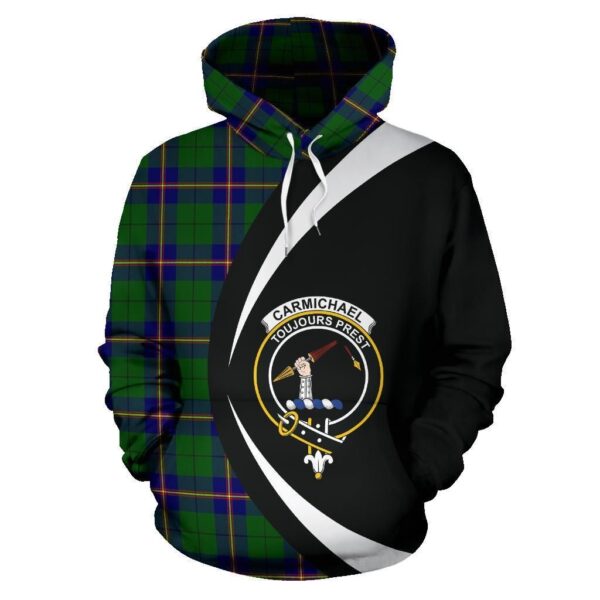 Carmichael Modern Clan Hoodie, Scottish Tartan Carmichael Modern Clans Hoodie Circle Style