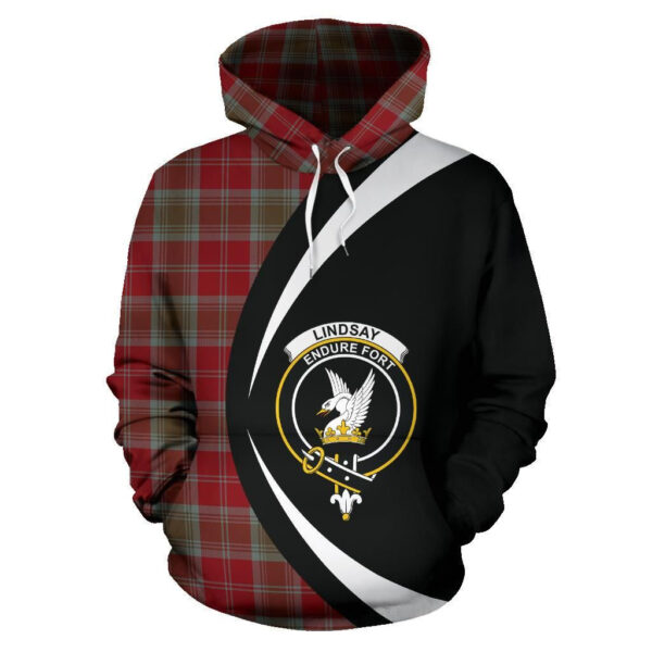 Lindsay Weathered Clan Hoodie, Scottish Tartan Lindsay Weathered Clans Hoodie Circle Style