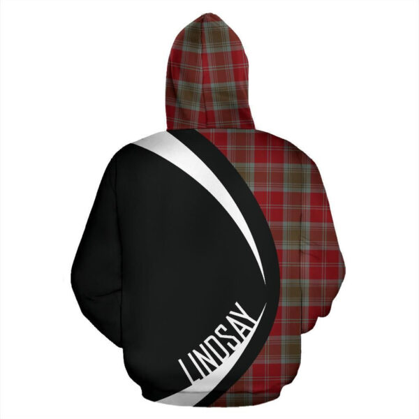 Lindsay Weathered Clan Hoodie, Scottish Tartan Lindsay Weathered Clans Hoodie Circle Style - Image 2