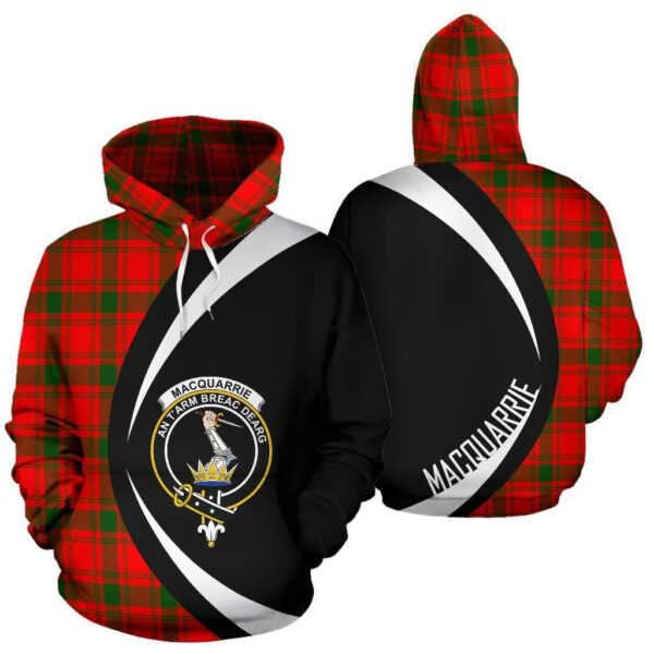 MacQuarrie Modern Clan Hoodie, Scottish Tartan MacQuarrie Modern Clans Hoodie Circle Style - Image 3