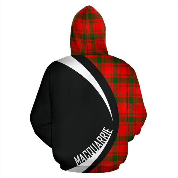 MacQuarrie Modern Clan Hoodie, Scottish Tartan MacQuarrie Modern Clans Hoodie Circle Style - Image 2