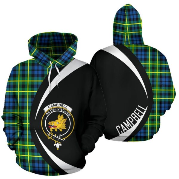 Campbell of Breadalbane Ancient Clan Hoodie, Scottish Tartan Campbell of Breadalbane Ancient Clans Hoodie Circle Style - Image 3