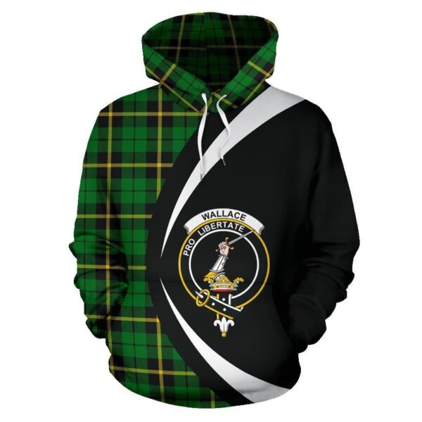 Wallace Hunting - Green Clan Hoodie, Scottish Tartan Wallace Hunting - Green Clans Hoodie Circle Style