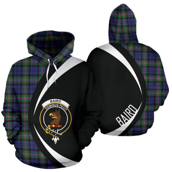 Baird Modern Clan Hoodie, Scottish Tartan Baird Modern Clans Hoodie Circle Style - Image 3