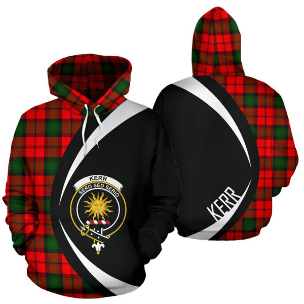 Kerr Modern Clan Hoodie, Scottish Tartan Kerr Modern Clans Hoodie Circle Style - Image 3