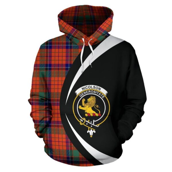 Nicolson Ancient Clan Hoodie, Scottish Tartan Nicolson Ancient Clans Hoodie Circle Style