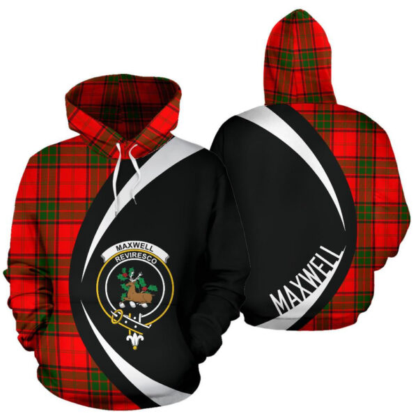 Maxwell Modern Clan Hoodie, Scottish Tartan Maxwell Modern Clans Hoodie Circle Style - Image 3