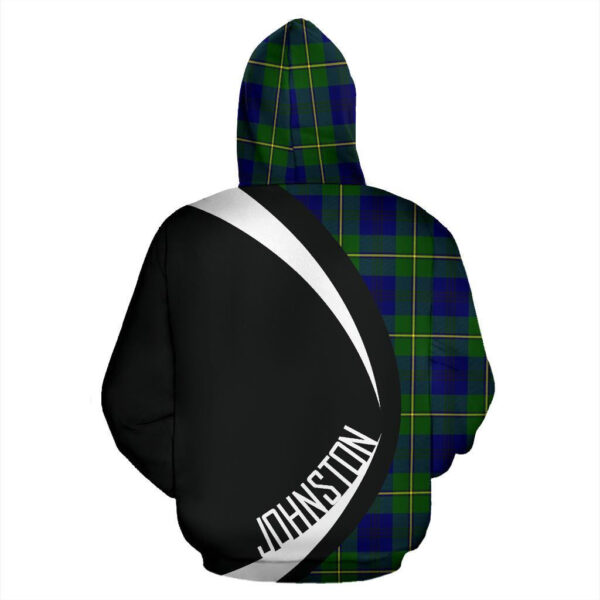 Johnston Modern Clan Hoodie, Scottish Tartan Johnston Modern Clans Hoodie Circle Style - Image 2