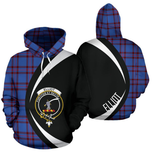 Elliot Modern Clan Hoodie, Scottish Tartan Elliot Modern Clans Hoodie Circle Style - Image 3