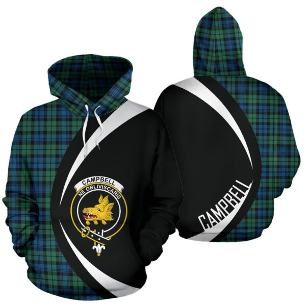 Campbell Ancient 02 Clan Hoodie, Scottish Tartan Campbell Ancient 02 Clans Hoodie Circle Style - Image 3