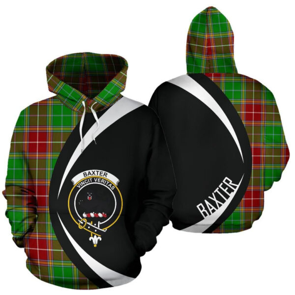 Baxter Modern Clan Hoodie, Scottish Tartan Baxter Modern Clans Hoodie Circle Style - Image 3