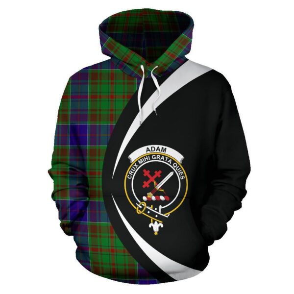 Adam Clan Hoodie, Scottish Tartan Adam Clans Hoodie Circle Style - Image 2