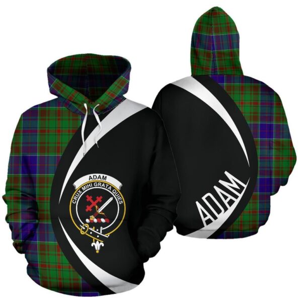 Adam Clan Hoodie, Scottish Tartan Adam Clans Hoodie Circle Style