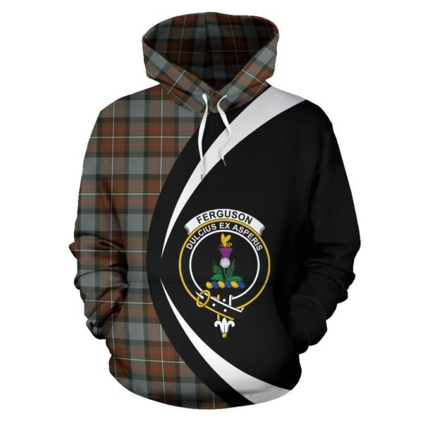 Fergusson Weathered Clan Hoodie, Scottish Tartan Fergusson Weathered Clans Hoodie Circle Style