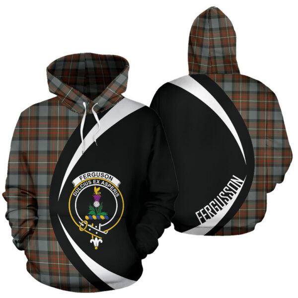 Fergusson Weathered Clan Hoodie, Scottish Tartan Fergusson Weathered Clans Hoodie Circle Style - Image 3