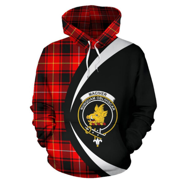 MacIver Modern Clan Hoodie, Scottish Tartan MacIver Modern Clans Hoodie Circle Style