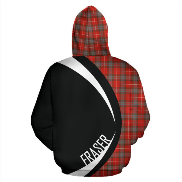 Fraser Weathered Clan Hoodie, Scottish Tartan Fraser Weathered Clans Hoodie Circle Style - Image 2