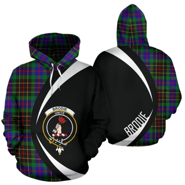 Brodie Hunting Modern Clan Hoodie, Scottish Tartan Brodie Hunting Modern Clans Hoodie Circle Style - Image 3