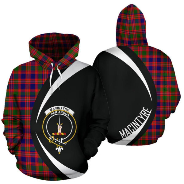 MacIntyre Modern Clan Hoodie, Scottish Tartan MacIntyre Modern Clans Hoodie Circle Style - Image 3