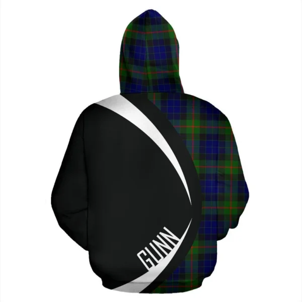 Gunn Modern Clan Hoodie, Scottish Tartan Gunn Modern Clans Hoodie Circle Style - Image 2