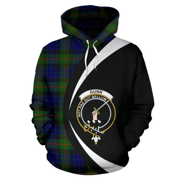 Gunn Modern Clan Hoodie, Scottish Tartan Gunn Modern Clans Hoodie Circle Style