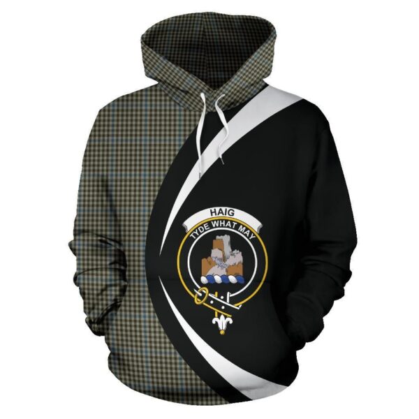 Haig Check Clan Hoodie, Scottish Tartan Haig Check Clans Hoodie Circle Style