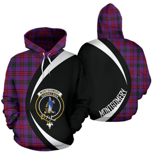 Montgomery Modern Clan Hoodie, Scottish Tartan Montgomery Modern Clans Hoodie Circle Style - Image 3