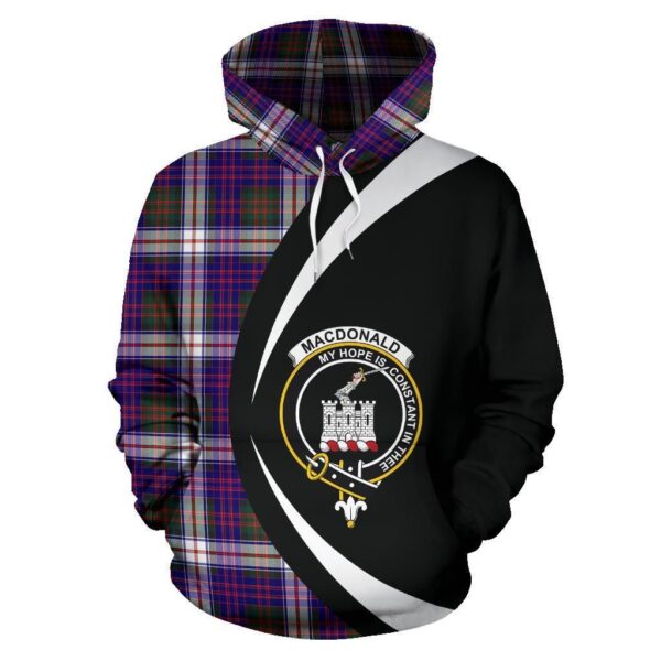 MacDonald Dress Modern Clan Hoodie, Scottish Tartan MacDonald Dress Modern Clans Hoodie Circle Style