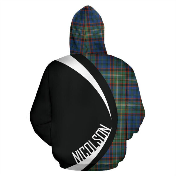 Nicolson Hunting Ancient Clan Hoodie, Scottish Tartan Nicolson Hunting Ancient Clans Hoodie Circle Style - Image 2