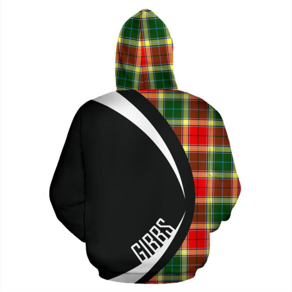 Gibbs Clan Hoodie, Scottish Tartan Gibbs Clans Hoodie Circle Style - Image 2