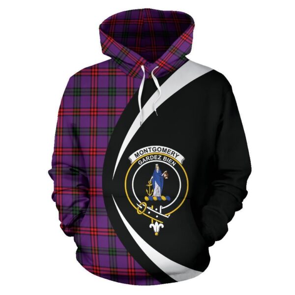 Montgomery Modern Clan Hoodie, Scottish Tartan Montgomery Modern Clans Hoodie Circle Style