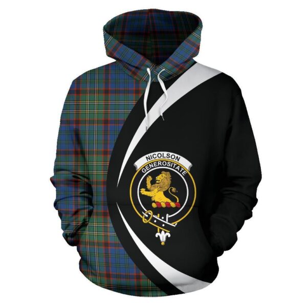 Nicolson Hunting Ancient Clan Hoodie, Scottish Tartan Nicolson Hunting Ancient Clans Hoodie Circle Style