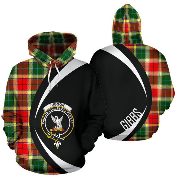 Gibbs Clan Hoodie, Scottish Tartan Gibbs Clans Hoodie Circle Style - Image 3