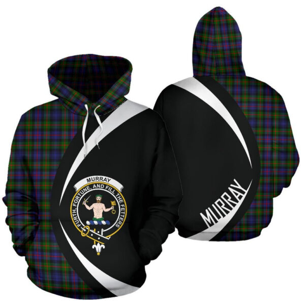 Murray of Atholl Modern Clan Hoodie, Scottish Tartan Murray of Atholl Modern Clans Hoodie Circle Style - Image 3