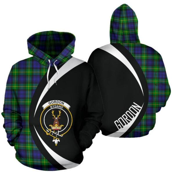 Gordon Modern Clan Hoodie, Scottish Tartan Gordon Modern Clans Hoodie Circle Style - Image 3