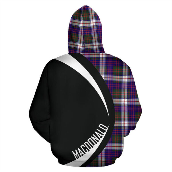 MacDonald Dress Modern Clan Hoodie, Scottish Tartan MacDonald Dress Modern Clans Hoodie Circle Style - Image 2