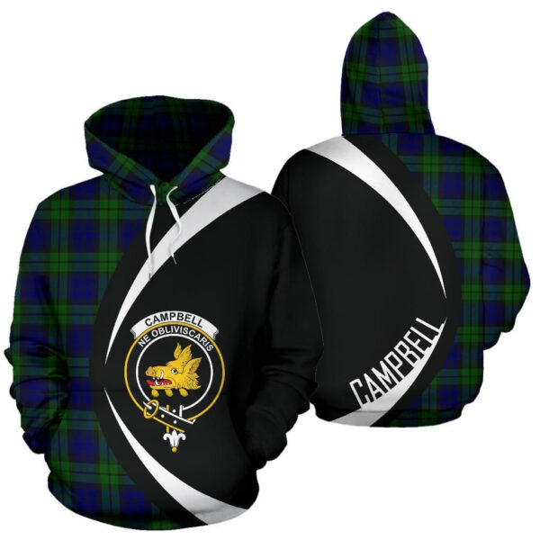 Campbell Modern Clan Hoodie, Scottish Tartan Campbell Modern Clans Hoodie Circle Style - Image 3