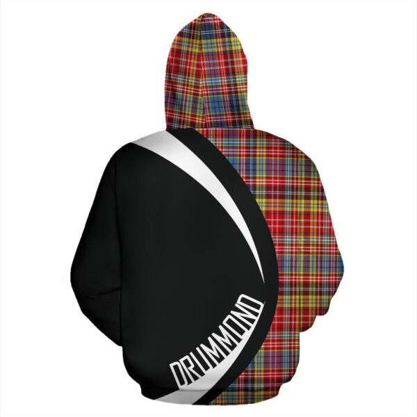 Drummond of Strathallan Clan Hoodie, Scottish Tartan Drummond of Strathallan Clans Hoodie Circle Style - Image 2