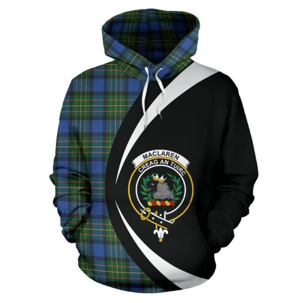 MacLaren Ancient Clan Hoodie, Scottish Tartan MacLaren Ancient Clans Hoodie Circle Style