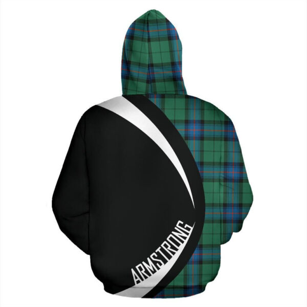 Armstrong Ancient Clan Hoodie, Scottish Tartan Armstrong Ancient Clans Hoodie Circle Style - Image 2