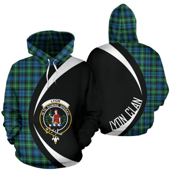 Lyon Clan Clan Hoodie, Scottish Tartan Lyon Clan Clans Hoodie Circle Style - Image 3