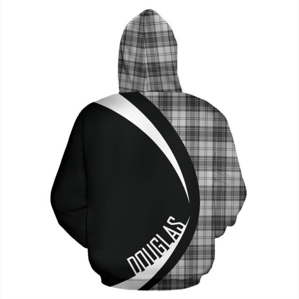 Douglas Grey Modern Clan Hoodie, Scottish Tartan Douglas Grey Modern Clans Hoodie Circle Style - Image 2