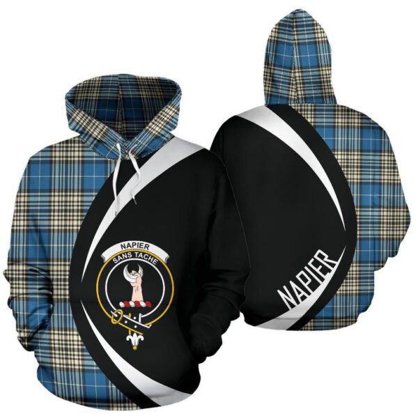 Napier Ancient Clan Hoodie, Scottish Tartan Napier Ancient Clans Hoodie Circle Style - Image 3