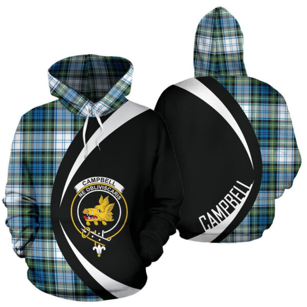 Campbell Dress Ancient Clan Hoodie, Scottish Tartan Campbell Dress Ancient Clans Hoodie Circle Style - Image 3