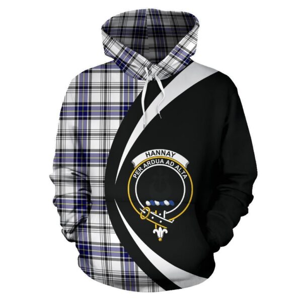 Hannay Modern Clan Hoodie, Scottish Tartan Hannay Modern Clans Hoodie Circle Style