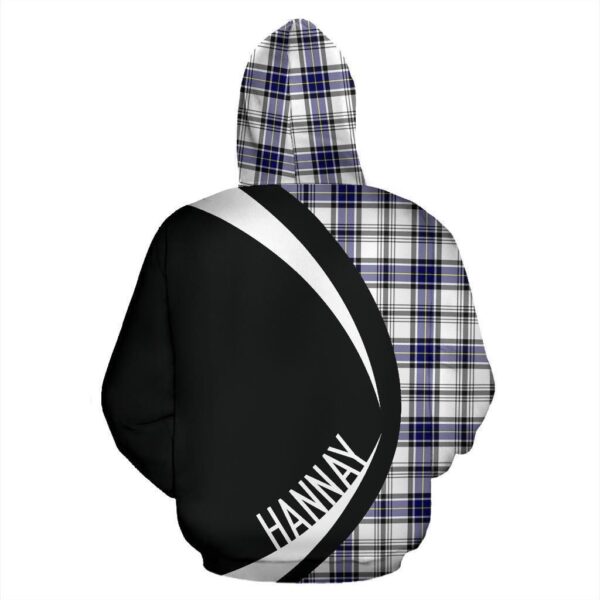 Hannay Modern Clan Hoodie, Scottish Tartan Hannay Modern Clans Hoodie Circle Style - Image 2